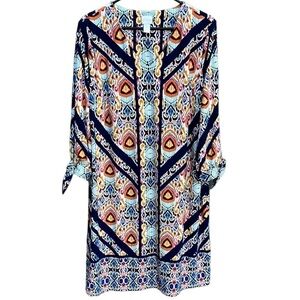 EUC Chico’s Ikat Medallion Stretch Dress Size XL